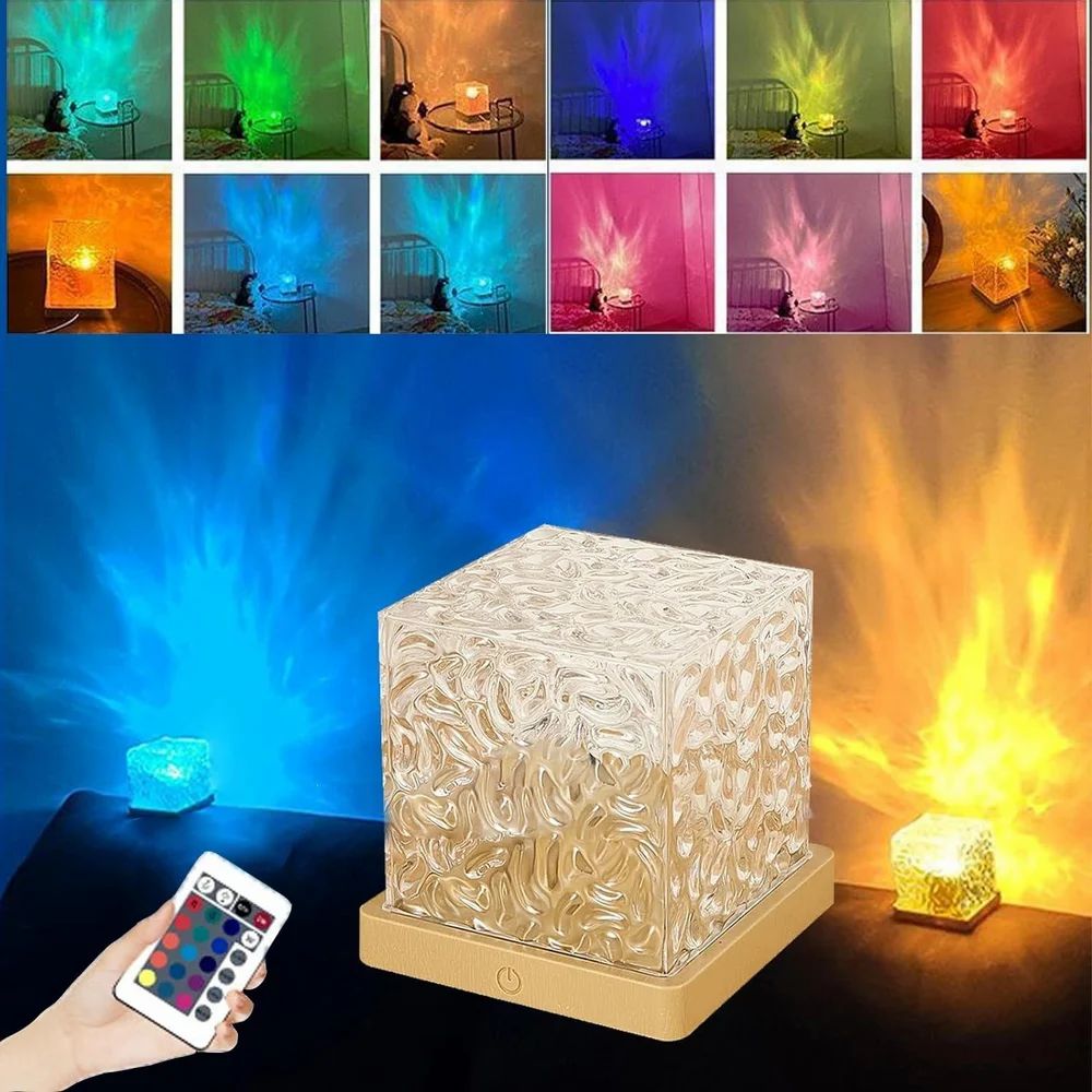 3D Ocean Wave LED Projector Lamp – Relaxing Northern Lights Night Light