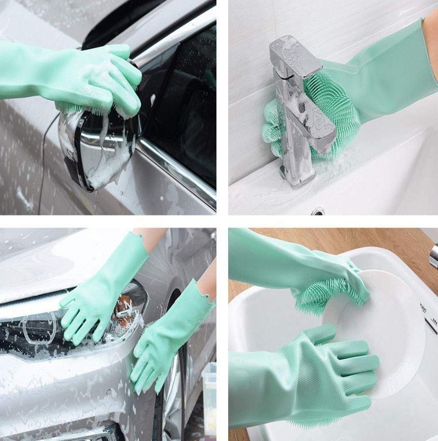 Silicone Dishwashing Gloves – Heat Resistant Cleaning Gloves for Kitchen & Pets