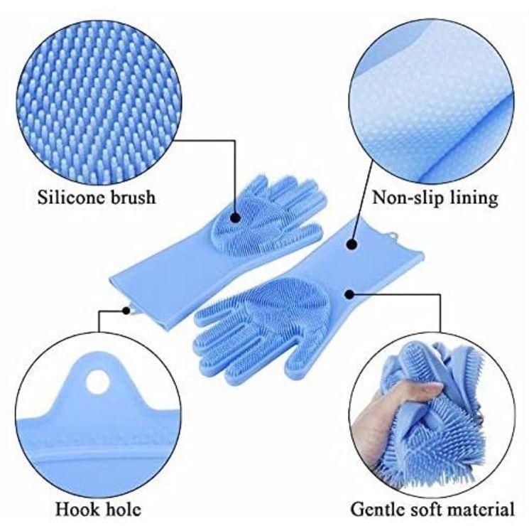 Silicone Dishwashing Gloves – Heat Resistant Cleaning Gloves for Kitchen & Pets
