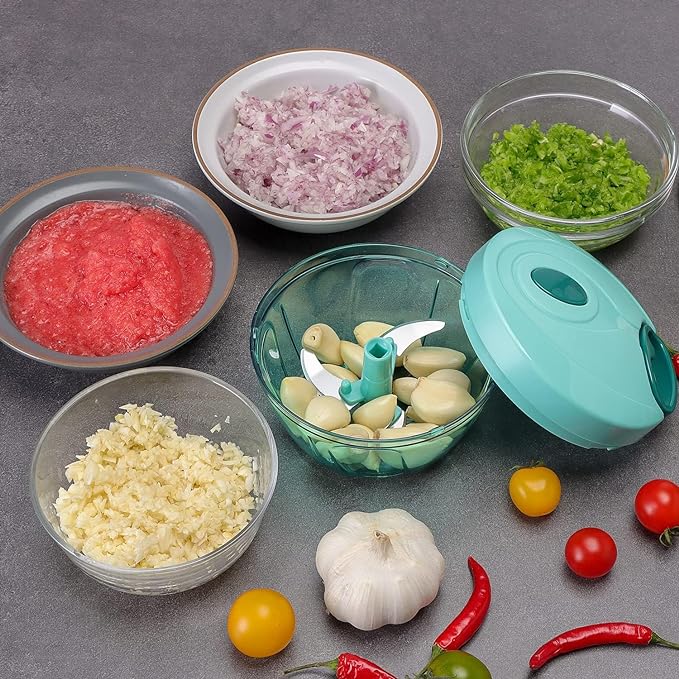 3 Blade Vegetable Chopper (500ml) – Onion Cutter & Kitchen Slicer Tool