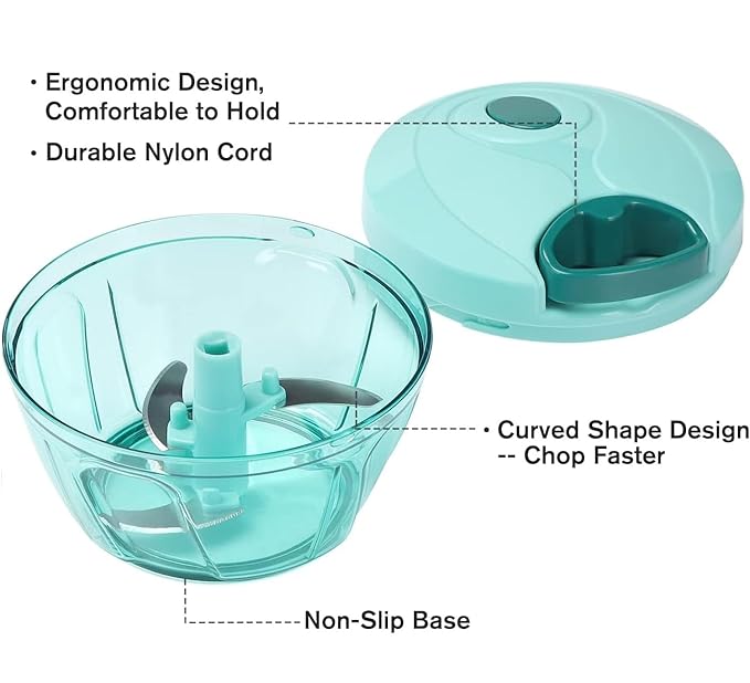 3 Blade Vegetable Chopper (500ml) – Onion Cutter & Kitchen Slicer Tool