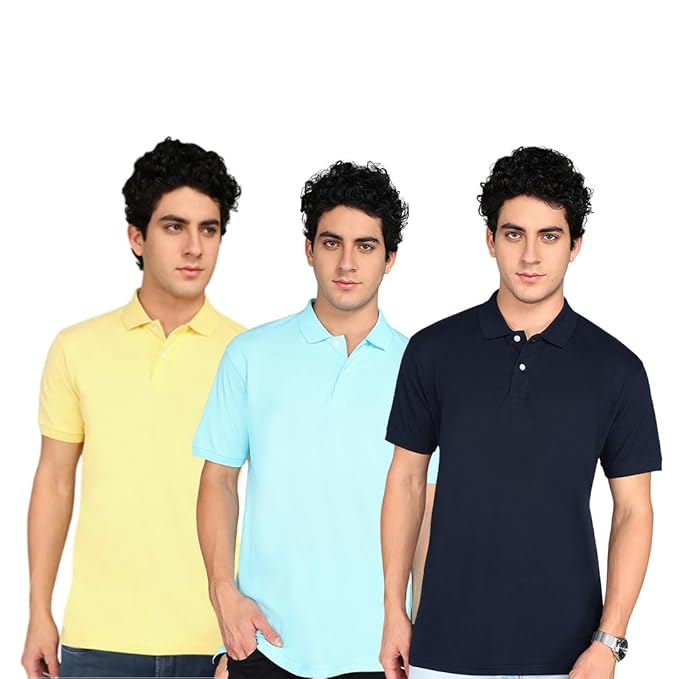 Men’s Polo Neck T-Shirts Combo – Stylish Casual Wear (Pack of 3)