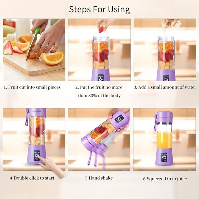 Electric Portable Juicer – Fresh Juice Anytime, Anywhere (USB Rechargeable)