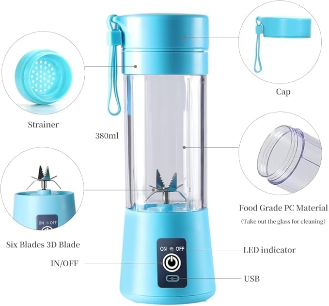 Electric Portable Juicer – Fresh Juice Anytime, Anywhere (USB Rechargeable)