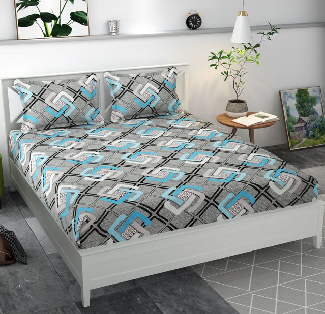 Premium Microfiber Double Bedsheet Set – Soft, Elastic Fit with 2 Pillow Covers (King Size) (70X76X6 Inches)
