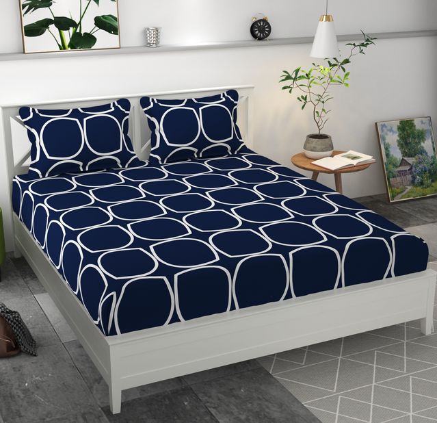 Premium Microfiber Double Bedsheet Set – Soft, Elastic Fit with 2 Pillow Covers (King Size) (70X76X6 Inches)