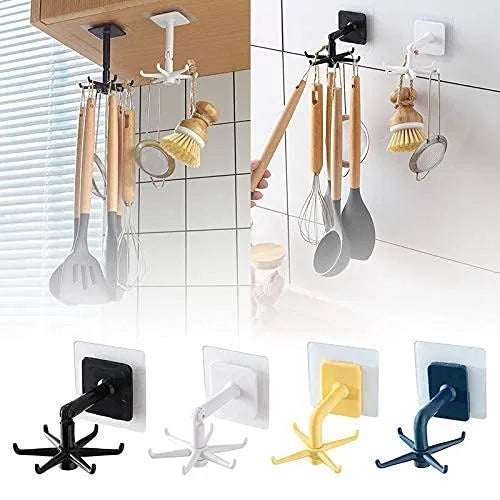 360° Adjustable Wall Hooks – Strong Adhesive Multi-Use Holder (Pack of 10)