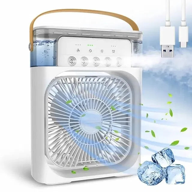 ❄️ Portable Mini Air Cooler – Instant Cooling Anywhere (3 Speed + Mist Mode)
