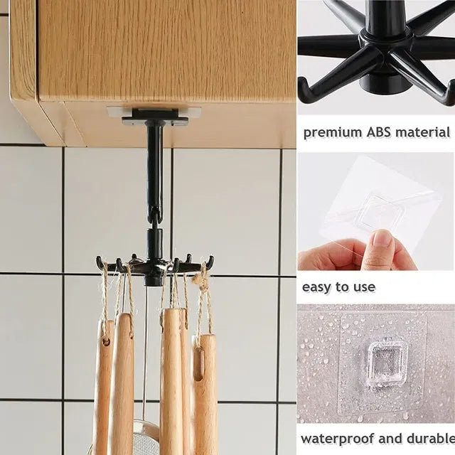 360° Adjustable Wall Hooks – Strong Adhesive Multi-Use Holder (Pack of 10)