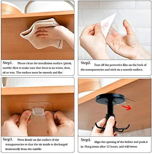 360° Adjustable Wall Hooks – Strong Adhesive Multi-Use Holder (Pack of 10)