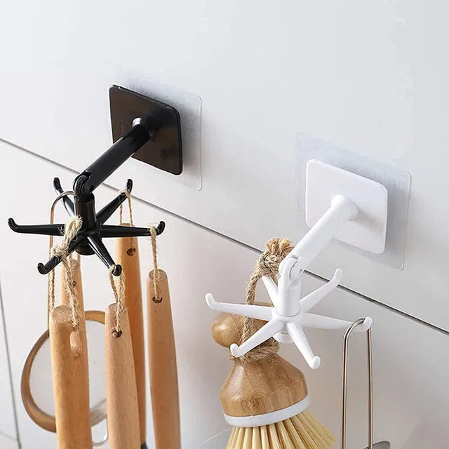 360° Adjustable Wall Hooks – Strong Adhesive Multi-Use Holder (Pack of 10)