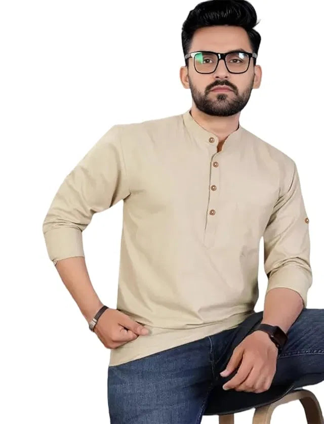 Men’s Slim Fit Cotton Short Kurta Combo – Stylish Casual Wear (Pack of 2)
